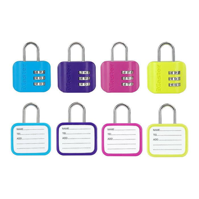 Ổ khóa số mini Master Lock 4670DCOL, thân khóa bằng nhựa ABS 44mm, 3 cọc số