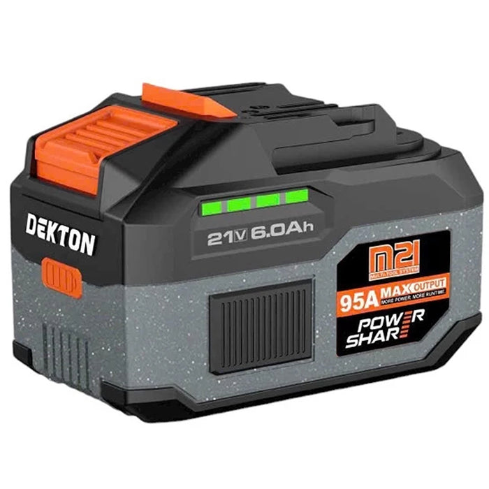Pin 21V 6.0Ah Dekton M21-B6095PRO, vỏ pin chống cháy, dòng xả tối đa 95A