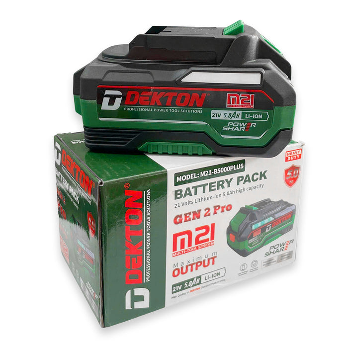 Pin 21V 5.0Ah Dekton M21-B5000PLUS, vỏ pin chống cháy