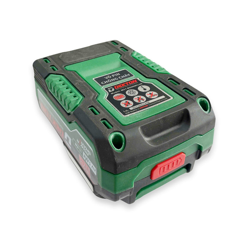 Pin 21V 5.0Ah Dekton M21-B5000PLUS, vỏ pin chống cháy