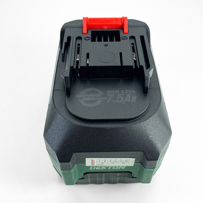 Pin 21V 7.5Ah Dekton M21-B7512PRO, vỏ pin chống cháy, dòng xả tối đa 100A