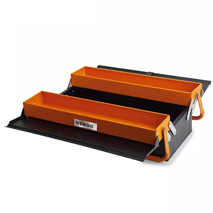 Thùng đồ nghề kim loại 3 ngăn Kendo 90200, kích thước 460mm x 200mm x 160mm