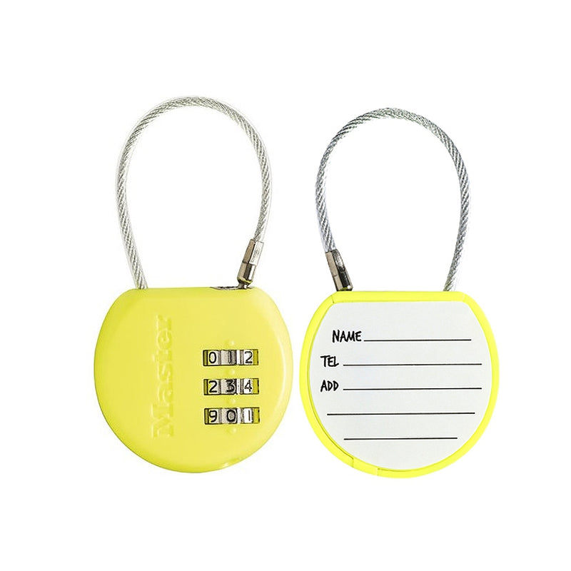 Ổ khóa số mini dây cáp Master Lock 4671DCOL, thân khóa bằng nhựa ABS 42mm, 3 cọc số