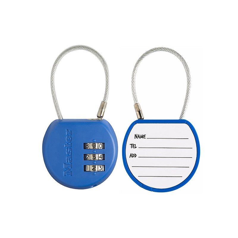 Ổ khóa số mini dây cáp Master Lock 4671DCOL, thân khóa bằng nhựa ABS 42mm, 3 cọc số