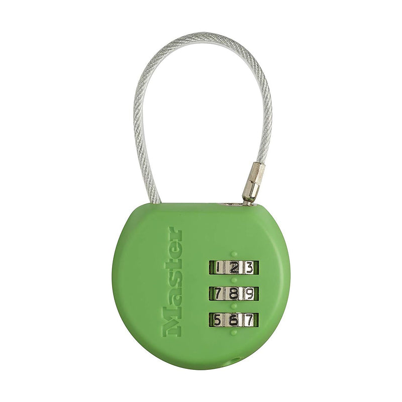 Ổ khóa số mini dây cáp Master Lock 4671DCOL, thân khóa bằng nhựa ABS 42mm, 3 cọc số