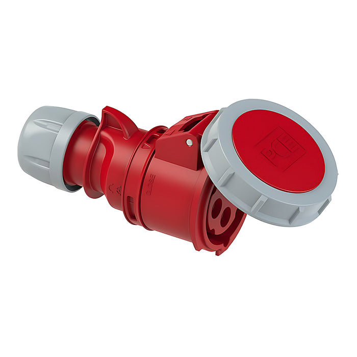 Ổ cắm công nghiệp di động chuyên dùng cho container PCE F2242-3V, tải 32A, 4 chân (3P+PE), điện áp 440V, đầu cái, kín nước chuẩn IP67