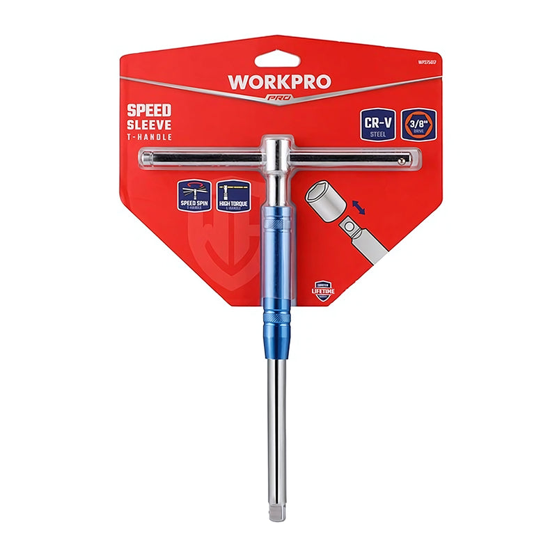 Cần siết bu lông chữ T Workpro WP275017, cốt 3/8 inch, tay cầm có thể trượt và tháo rời , thân dài 250mm (10 inch)
