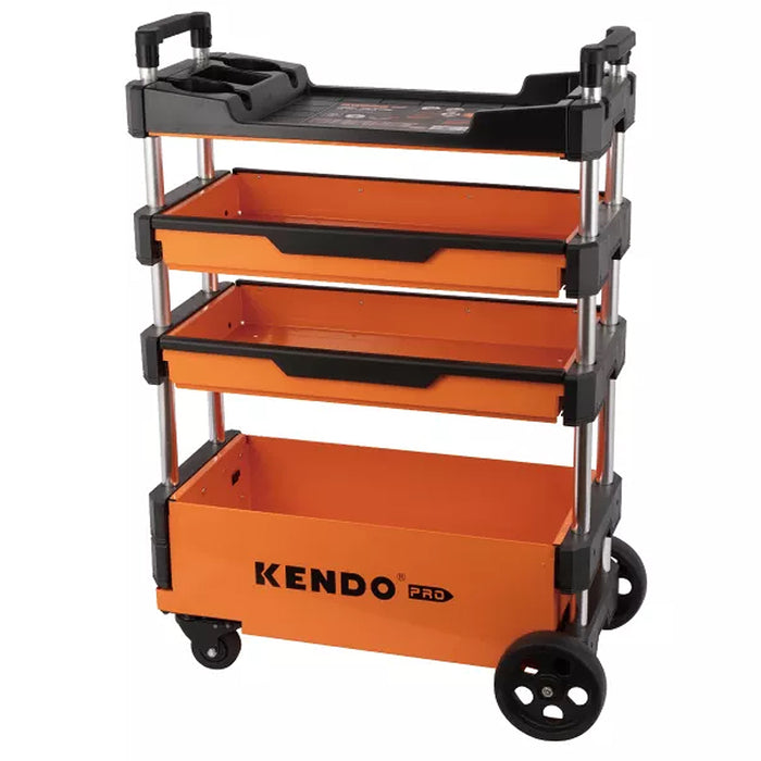 Xe đẩy đựng dụng cụ gấp gọn Kendo 90333, kích thước 700mm x 380mm x 535mm/900mm