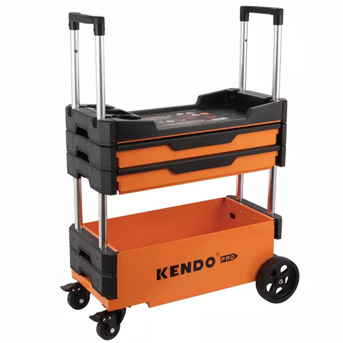 Xe đẩy đựng dụng cụ gấp gọn Kendo 90333, kích thước 700mm x 380mm x 535mm/900mm