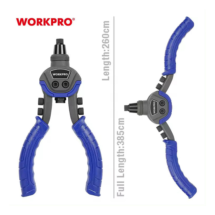 Kìm rút đinh rivet hạng nặng, gồm 5 chức năng Workpro WP225003, kích thước 250mm (10 inch)