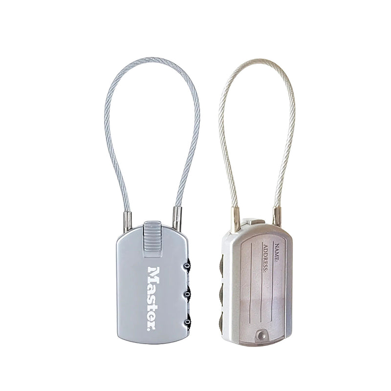 Ổ khóa số mini dây cáp Master Lock 4684EURD, thân khóa bằng kẽm được phủ sơn 30mm, 3 cọc số