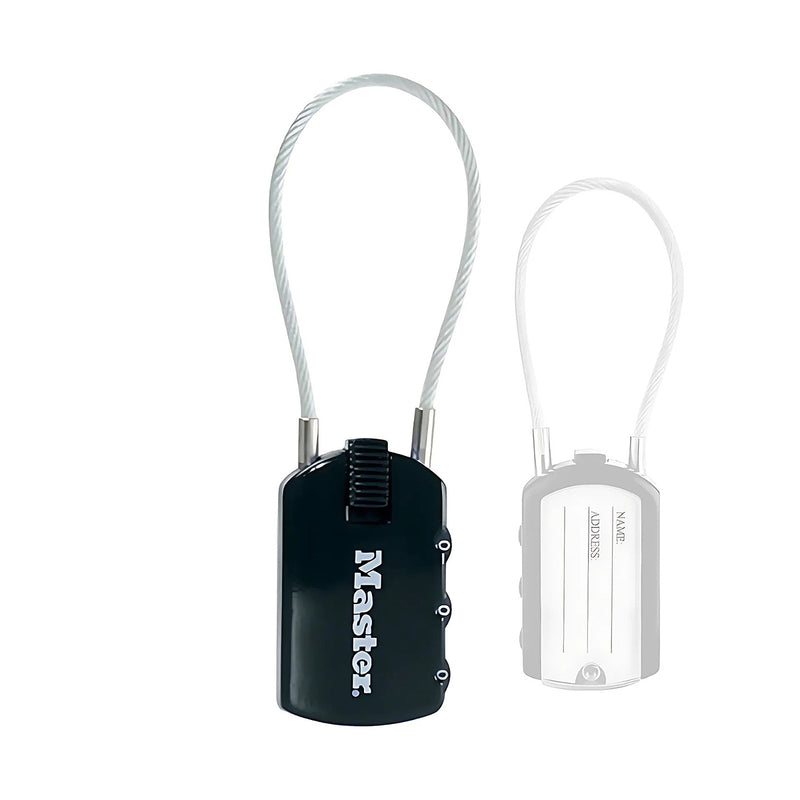 Ổ khóa số mini dây cáp Master Lock 4684EURD, thân khóa bằng kẽm được phủ sơn 30mm, 3 cọc số