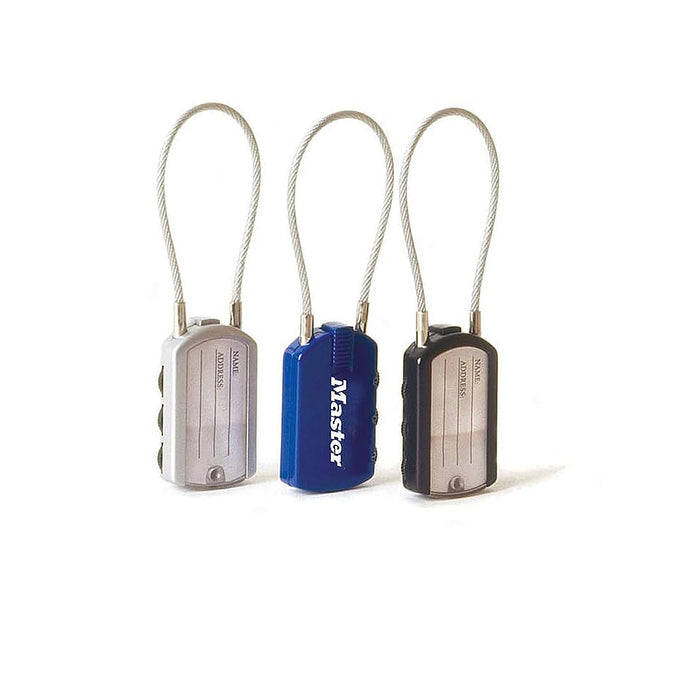 Ổ khóa số mini dây cáp Master Lock 4684EURD, thân khóa bằng kẽm được phủ sơn 30mm, 3 cọc số