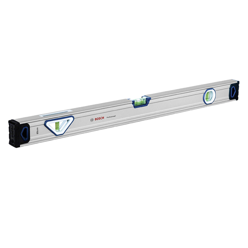 Thước thủy nhôm Bosch, chiều dài từ 60cm - 120cm, độ chính xác cao ±0.5mm/m, đầu bọc nhựa chống sốc