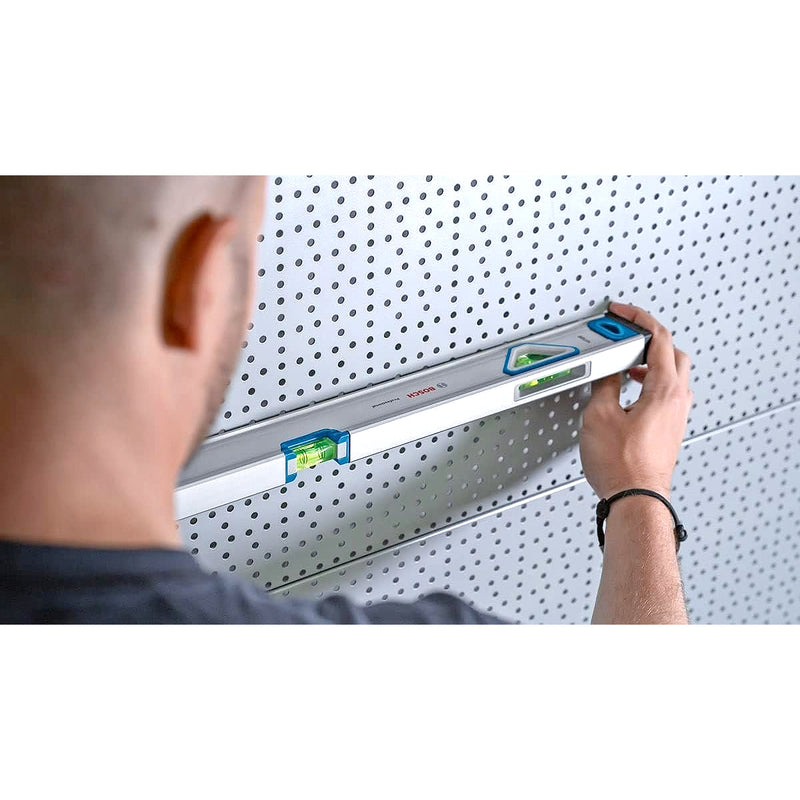 Thước thủy nhôm Bosch, chiều dài từ 60cm - 120cm, độ chính xác cao ±0.5mm/m, đầu bọc nhựa chống sốc