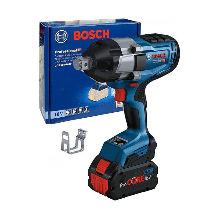 Máy siết bu lông dùng Pin 18V BOSCH GDS 18V-1000 Professional, cốt 1/2 inch, lực siết 1000Nm, mã số 06019J83L1 (chỉ có thân máy, không kèm Pin và sạc)