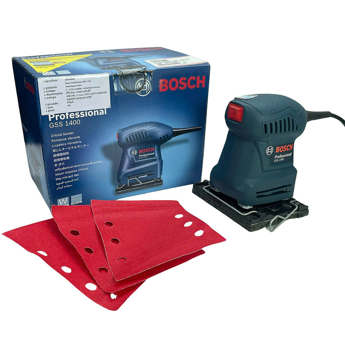 Máy chà nhám rung Bosch GSS 1400 công suất 180W, đường kính đế 110 x 100mm mã số 06012A20K0