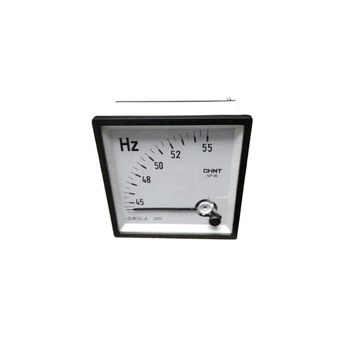 Đồng hồ Analog đo tần số Chint NP96-HZ gắn mặt cửa tủ điện, kích thước 96mm x 96mm