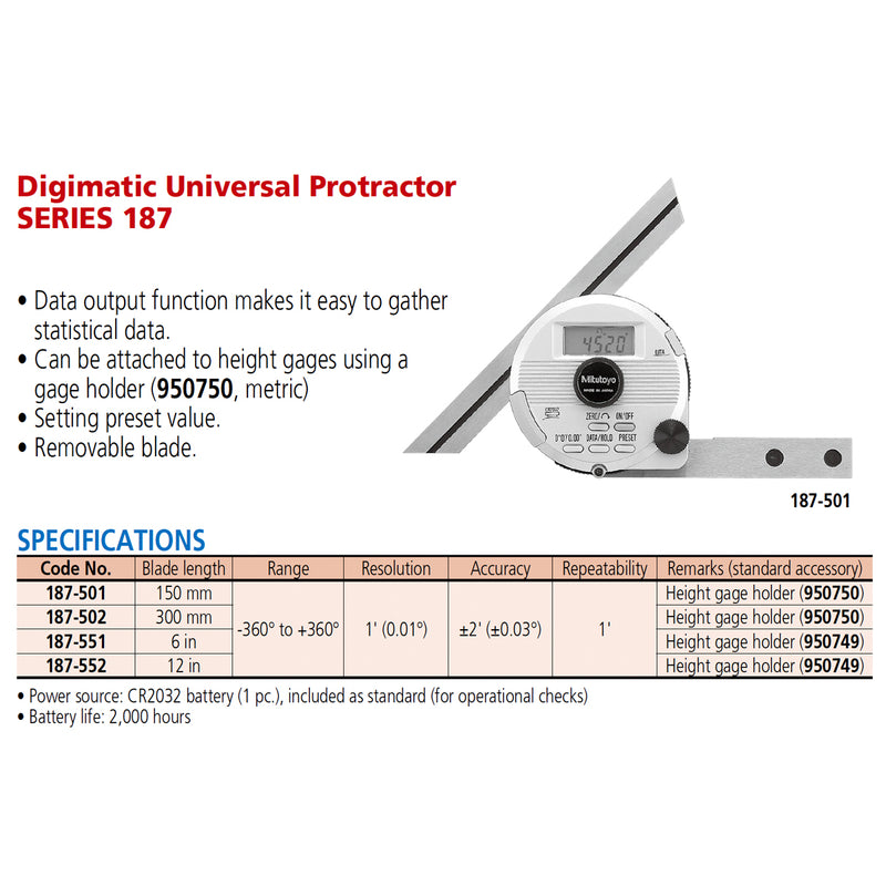 Thước đo góc điện tử Mitutoyo Digimatic Universal Protractor Series 187