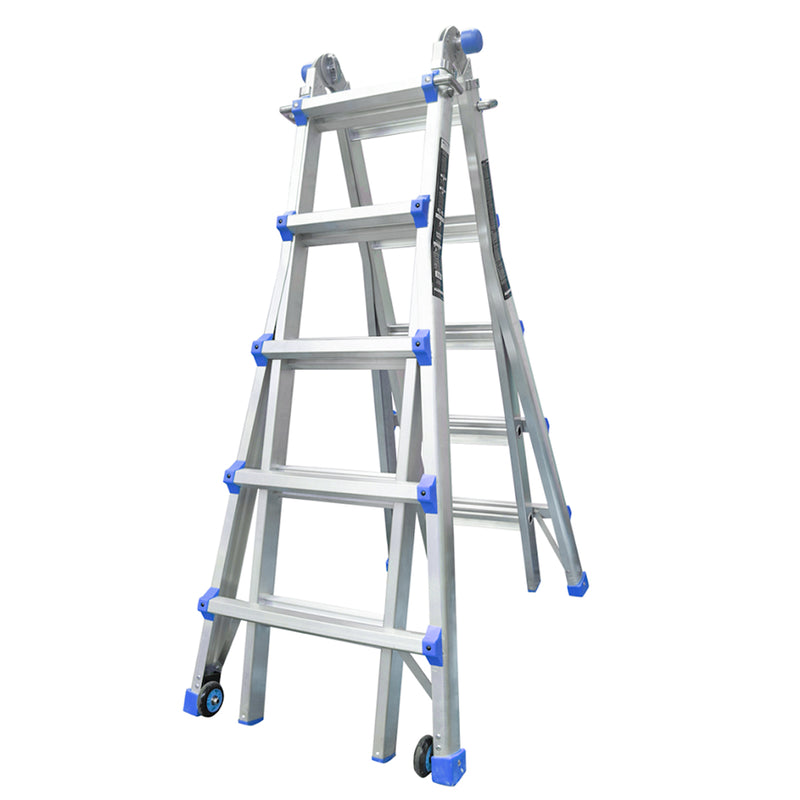 Thang nhôm gấp đa năng (rút lồng) Nikawa, độ dày nhôm chịu lực 2.4mm