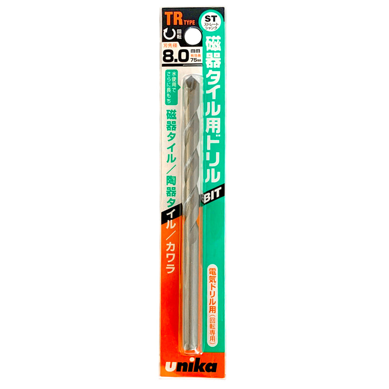 Mũi khoan gạch men UNIKA TR-Type, đuôi trơn, số từ 3.0mm - 11mm (Mã TR)