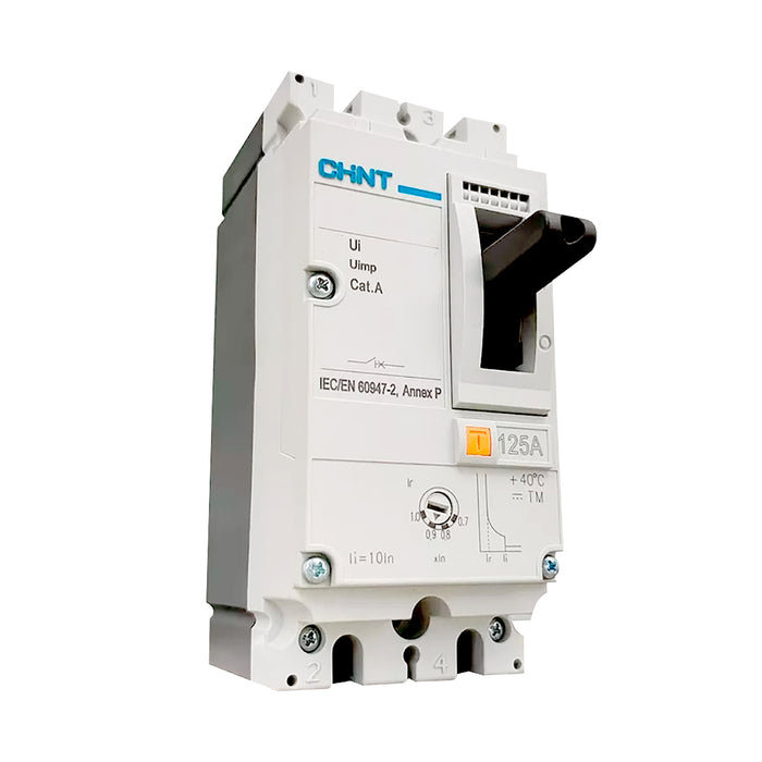 Cầu dao tự động dạng khối (MCCB) có thể điều chỉnh từ nhiệt TM (0.7 - 1.0) Chint NM8N series, tải danh từ định từ 16A ~ 800A, Icu cấp C. Tiêu chuẩn quốc tế