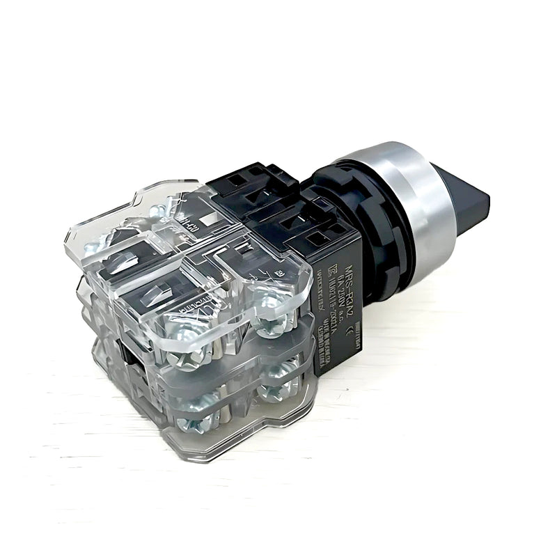 Công tắc xoay mặt nhôm Hanyoung Nux MRS-R series, Lỗ khoét Ø22mm. Tiêu chuẩn CE, KC