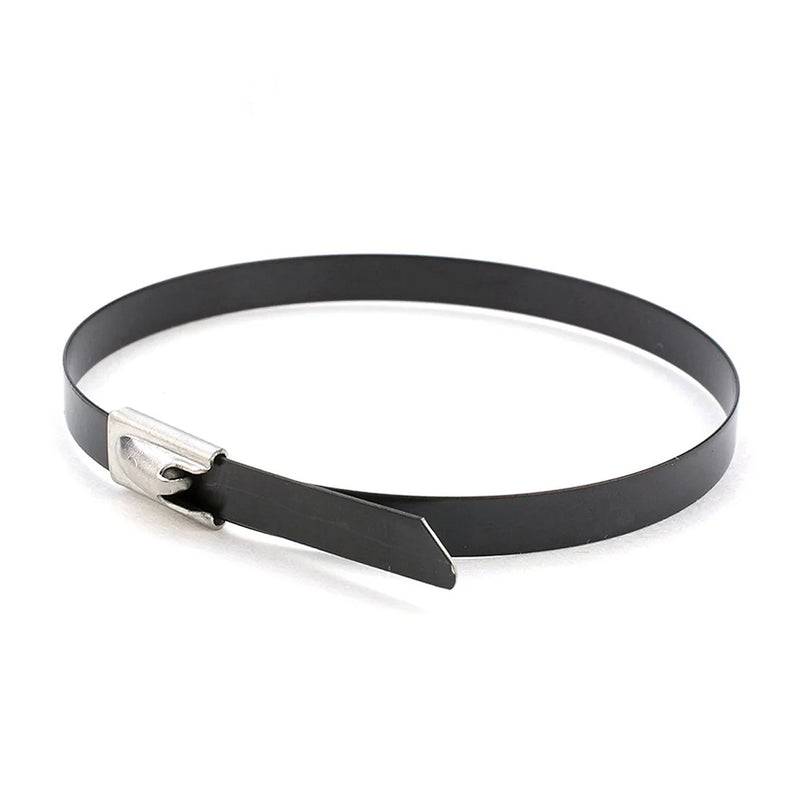 Dây rút Inox 316 KST cao cấp, bọc nhựa (nylon coated), loại bi gài (Ball-lock), bản size M rộng 8mm