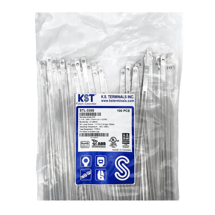 Dây rút Inox 316 KST cao cấp, không bọc nhựa (Uncoated), khóa bậc thang (ladder type), dài từ 150mm - 635mm