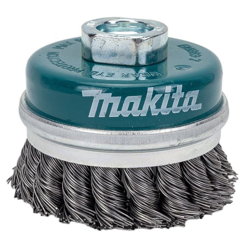 Chén cước sợi Inox xoắn, có vỏ bọc kim loại Makita D-78570 đường kính 100mm