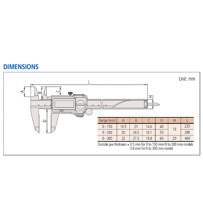 Thước kẹp điện tử Mitutoyo Absolute Coolant Proof 500 Series hệ mét, chống nước, kháng dầu