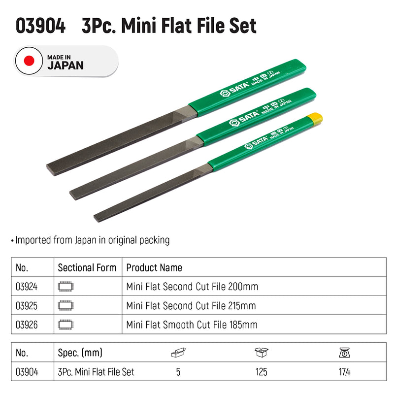 3-Piece Mini Flat File Set SATA 03904