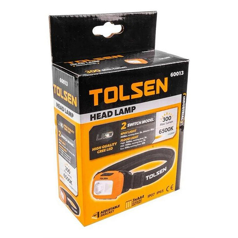 Đèn Pin đội đầu Tolsen 60013 dùng 3 Pin AAA