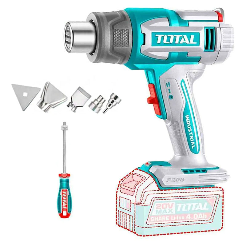 Máy khò nhiệt màn hình LCD Total TBLI2058 dùng Pin 20V, nhiệt độ tối đa 580°C (Chỉ thân máy)