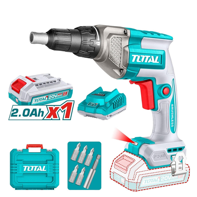 Máy vặn vít thạch cao Total TDSLI204281 dùng Pin 20V, đuôi lục giác 6.35mm (1/4 inch)