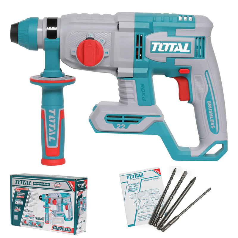 Máy khoan bê tông 3 chức năng Total TRHLI21228 dùng Pin 20V, đuôi gài SDS-Plus (Chỉ thân máy)