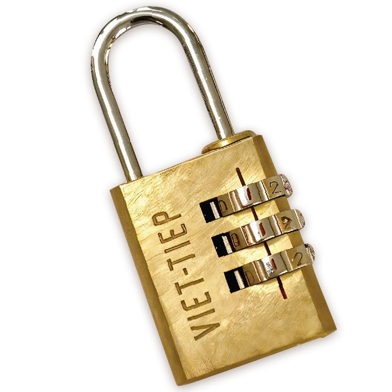 Ổ khóa số Việt Tiệp, thân khóa rộng từ 22.5mm - 26mm, thân khóa bằng hợp kim đồng, 3 cọc số