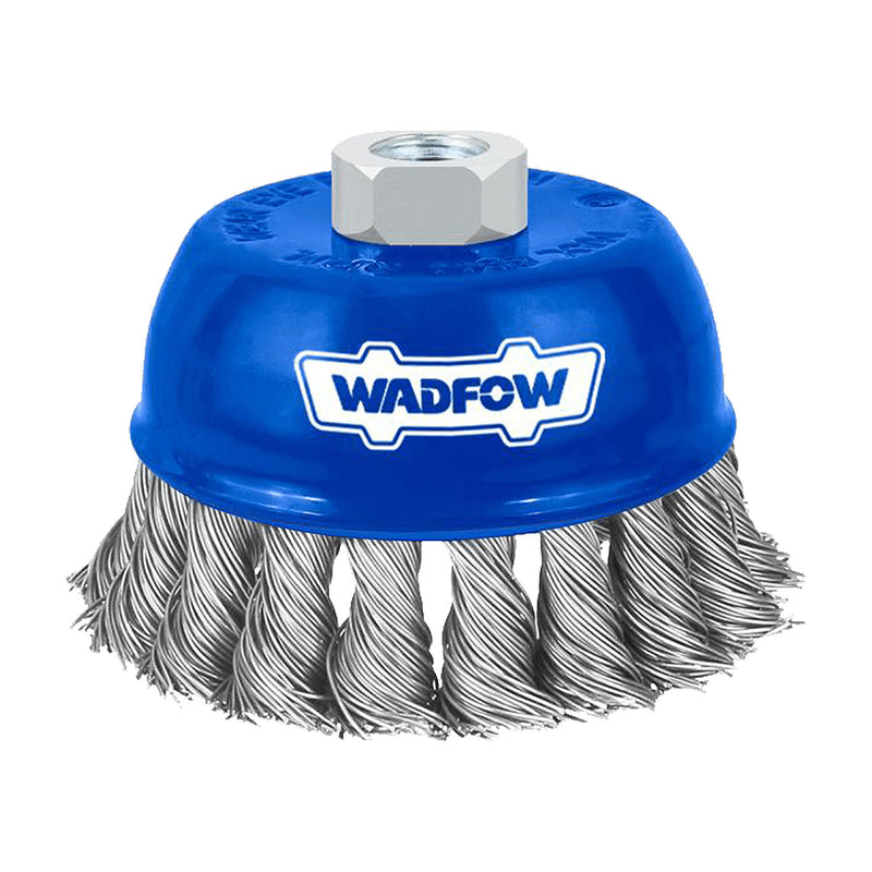Chén cước kim loại, sợi xoắn đánh gỉ Wadfow WCE2421 đường kính 75mm, cốt M10 x 1.5
