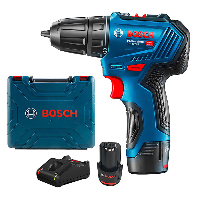 Máy khoan gỗ thép Bosch GSR 12V-30 dùng Pin 12V, đầu kẹp 10mm