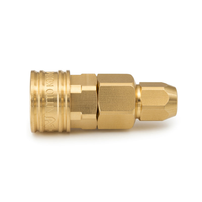 Đầu nối nhanh Compact Cupla SN-Type (Socket) chất liệu đồng và Inox, kiểu kết nối bằng đai ốc siết