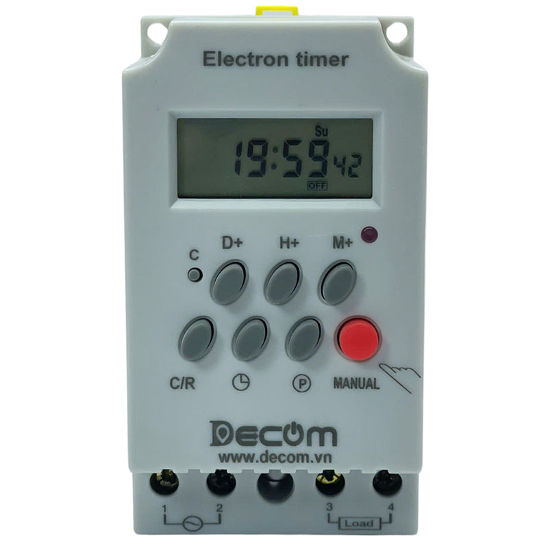 Timer hẹn giờ kỹ thuật số Decom KG316-II cài đặt tối đa 24 giờ