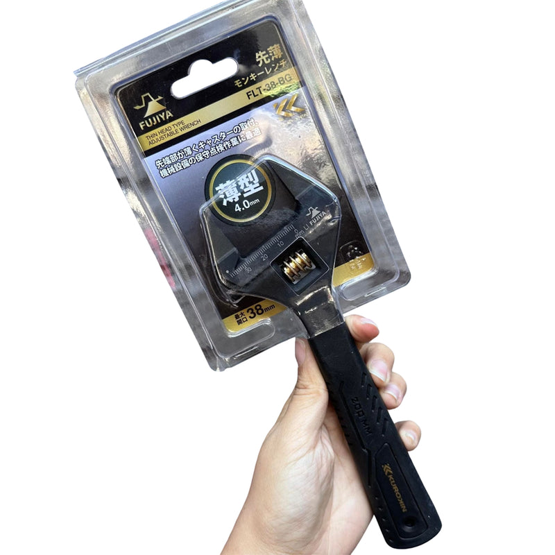 Mỏ lết đầu siêu mỏng Fujiya FLT-BG Series (Kurokin) kích thước từ 166mm - 214mm, mở hàm tối đa từ 34mm - 38mm