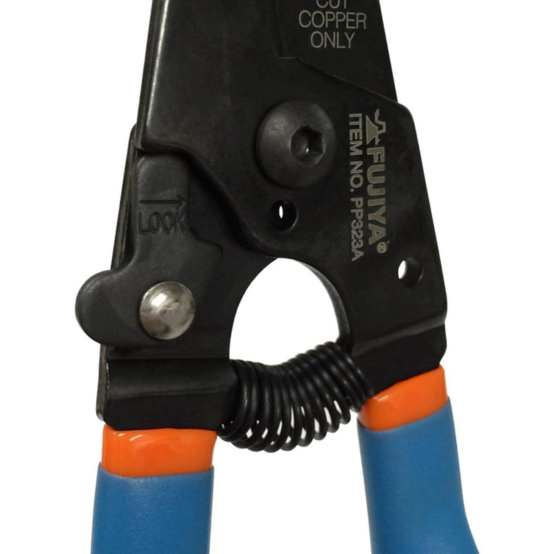 Kìm tuốt dây, có lò xo trợ lực Fujiya PP323A-165 kích thước 165mm, khả năng tuốt từ 0.5mm² - 5.3mm²
