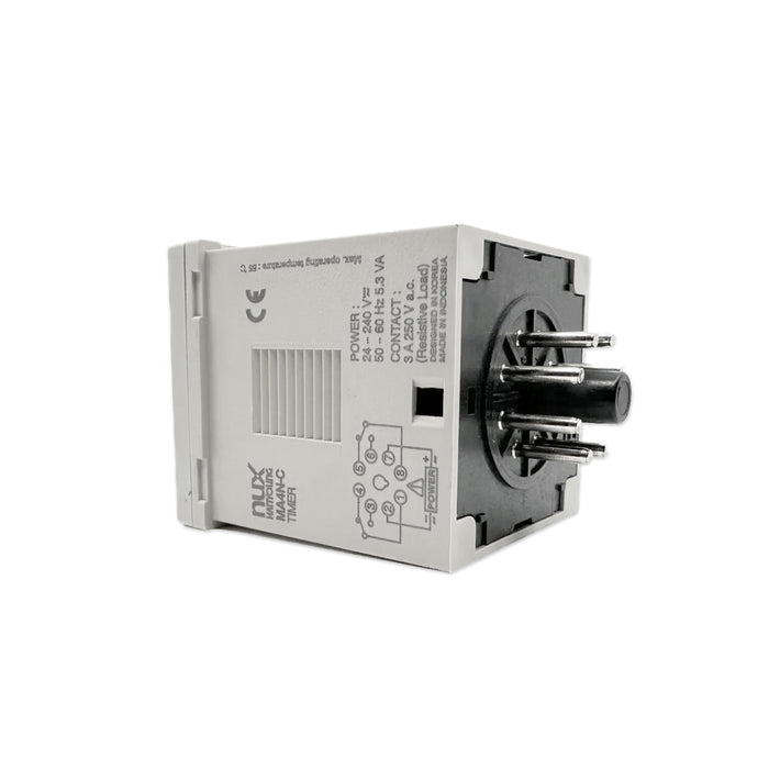 Bộ định thời gian Analog Hanyoung Nux MA4N Series, Socket 8/11 chân tròn, 48mm x 48mm. Tiêu chuẩn CE