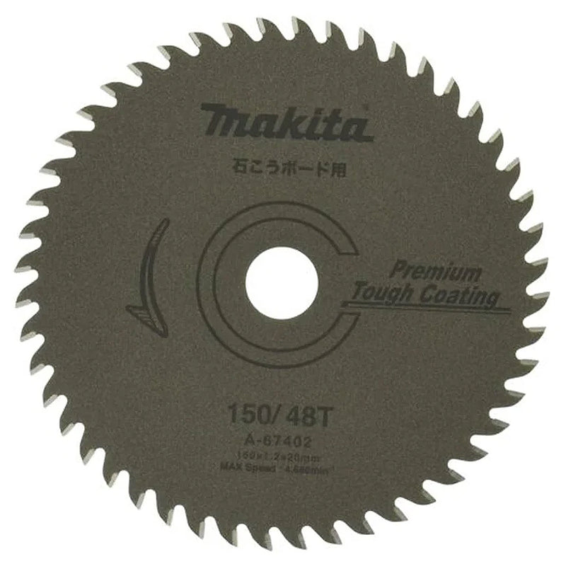 Lưỡi cưa TCT chuyên dụng cắt thạch cao Makita A-67402 đường kính 150mm, 48 răng kiểu SMTCG, lỗ cốt 20mm