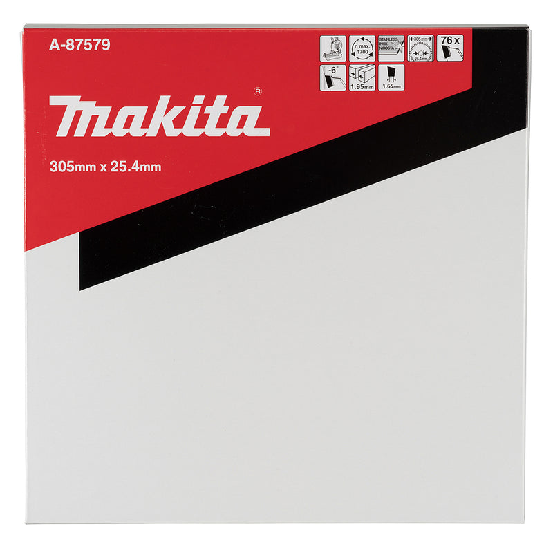 Lưỡi cưa Inox TCT Makita A-87579 đường kính 305mm, 76 răng, kiểu răng TCG, lỗ cốt 25,4mm