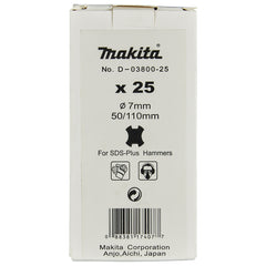 Makita D-03800-25: Đường kính 7mm | Tổng chiều dài 110mm