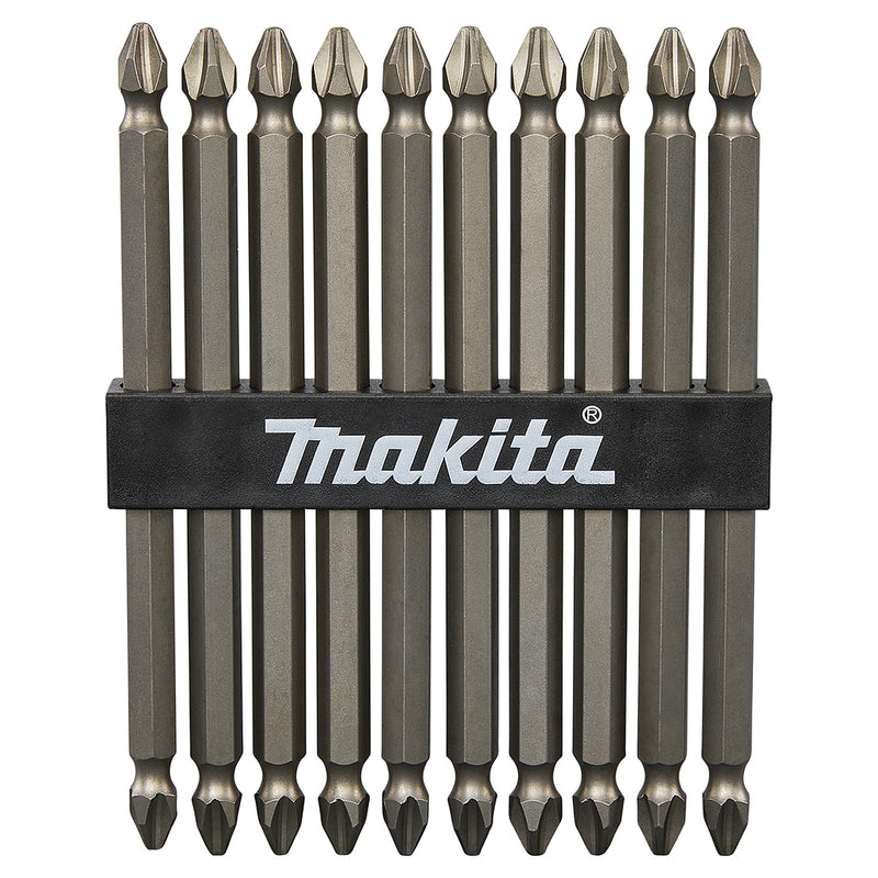 Vĩ 10 mũi vít bake 2 đầu Makita D-34849 kích thước PH2 x 110mm, đuôi lục giác 6.35mm (1/4 inch)