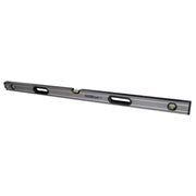 Thước thủy dạng hộp nhôm Stanley FATMAX Xtreme Box Beam dài 1800mm - 2000mm màu xám bạc có 3 lọ thủy, hai tay cầm bọc cao su bi-material và đầu bọc cao su chống va đập
