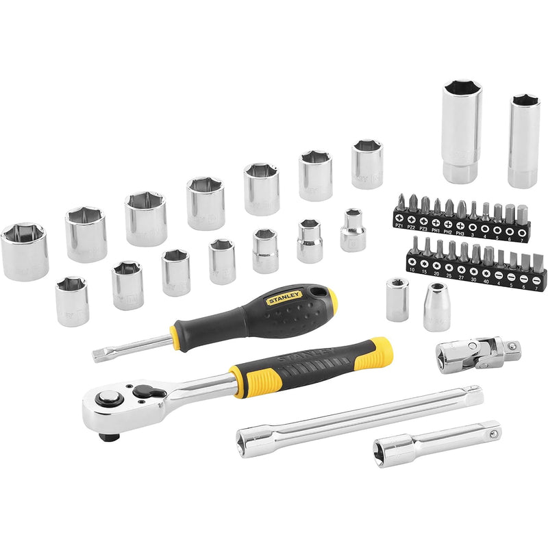Bộ đầu tuýp và mũi vặn vít kết hợp, cốt 3/8 inch, 45 chi tiết Stanley STMT82829-1